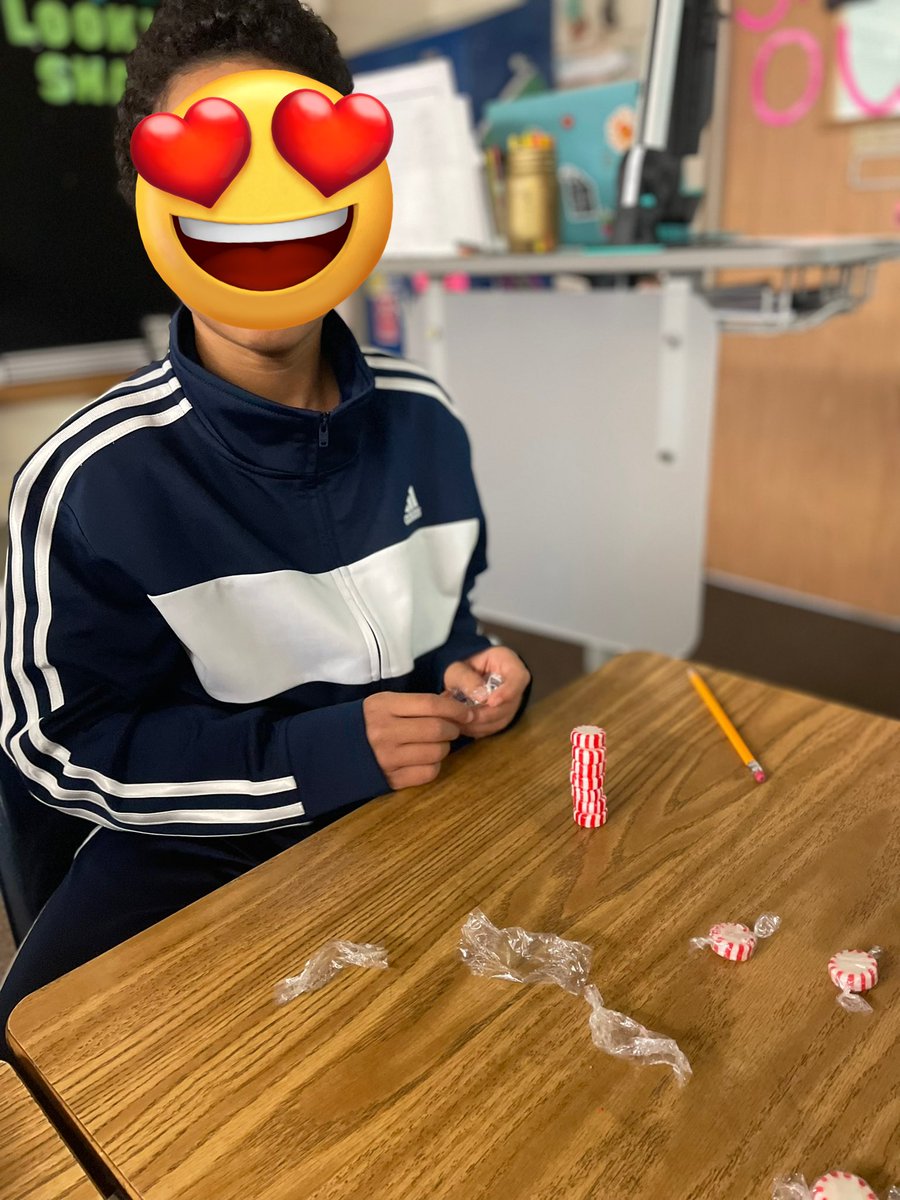 Peppermint tower challenge! Students are trying out different ways to stack their towers. Then, they will record their data on a dot plot! #RISDBelieves  <a href="/RISDmath/">RISD Math</a> <a href="/nherisd/">Northwood Hills Elementary</a>