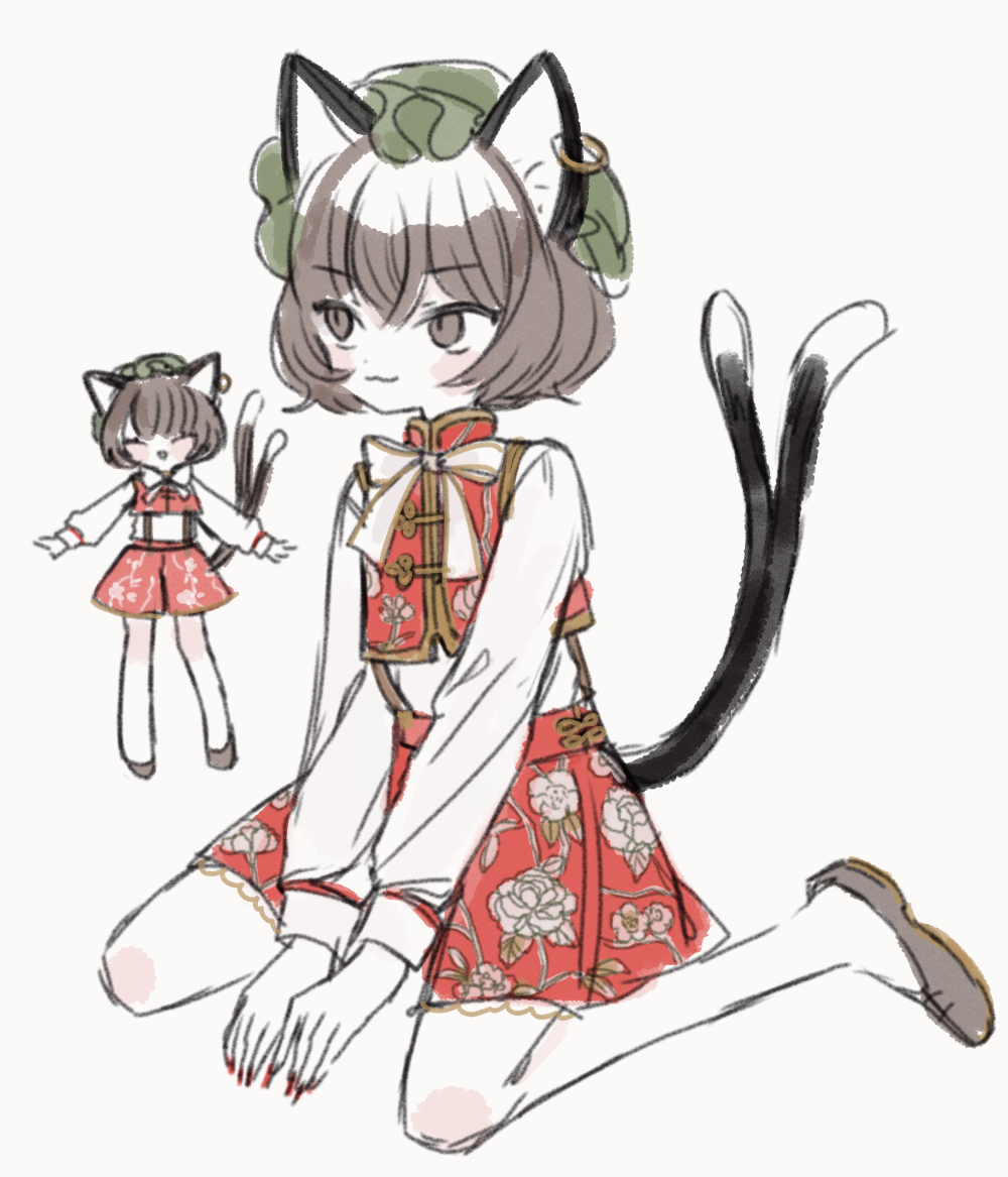 chen multiple tails animal ears tail cat ears 1girl two tails cat tail  illustration images