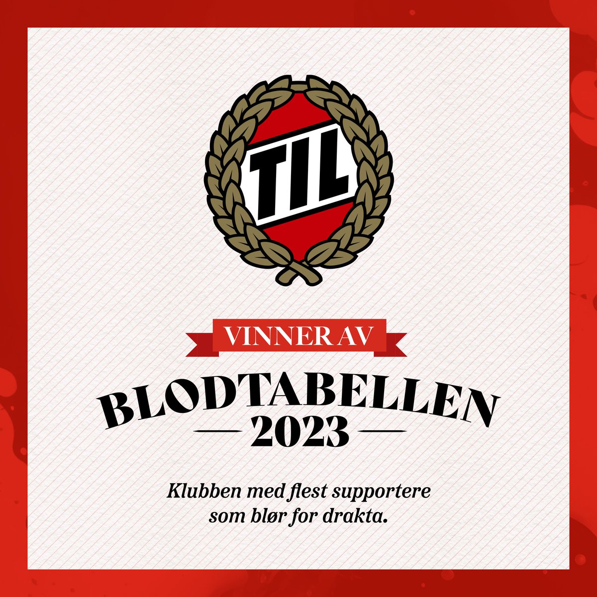 Gratulerer, @TromsoIL 👏 Totalt i kampanjeperioden var det 237 som huket av at de blør for TIL. Det betyr i praksis at dersom alle disse 237 gir blod i 2024, så kan de bidra med å redde ca. 711 liv! Les mer og se hele tabellen her: rodekors.no/gi-blod/blodsu… @rodekorsnorge