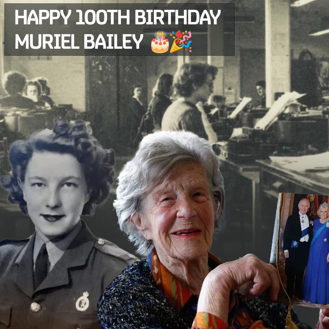 🎉 Join us in wishing Bletchley Park veteran Muriel Bailey a wonderful 100th birthday!

Muriel intercepted German transmissions during WW2. She celebrated her birthday at home with family and friends .

Source: Stoke on Trent live 
#BletchleyPark #100thbirthday