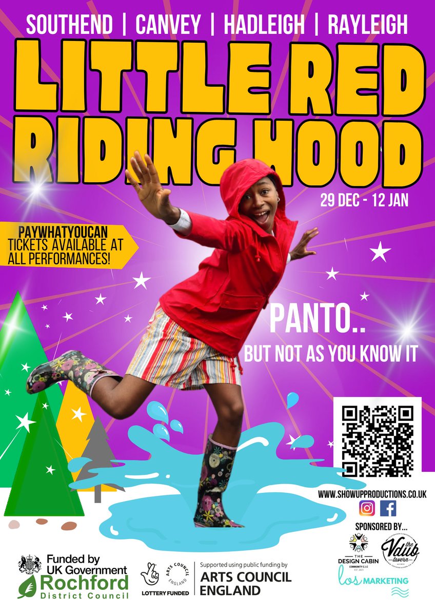 HAVE YOU GOT YOUR TICKETS YET? 🎫 Show Up Panto are back with their second pantomime LITTLE RED!! A cast of 7 will bedazzle you with incredible vocals, ingenious set pieces and brand new comedy routines! 📅 29 Dec - 12 Jan 🎟 £15 per person More info 👉 bit.ly/3NhTiEc