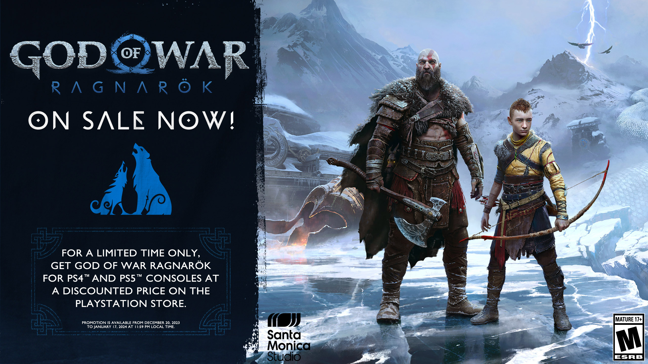 Santa Monica Studio – God of War Ragnarök on X: The @PlayStation Holiday  Sale has officially begun! Get #GodOfWarRagnarok at a discounted price and  play the new DLC #GodOfWarRagnarokValhalla for free!   /