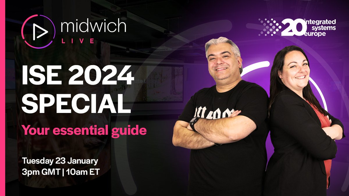 Midwich UK&I (@midwichltd) on Twitter photo ๐ฃ๐ฐ๐บ๐ฌ 2024 ๐บ๐๐๐๐๐๐: ๐๐๐๐ ๐ฌ๐๐๐๐๐๐๐๐ ๐๐๐๐
๐๐ฃ
With ISE just around the corner, watch #MidwichLive where <a href="/midwichjenny/">Jenny Hicks #AVonAir #MidwichLive</a> and <a href="/chris_neto/">Christopher Neto CTS</a> talk through what they expect at the event in Barcelona.
๐ Tues 23 Jan
๐ฐ 3pm GMT | 10am ET
๐youtube.com/watch?v=eQevr8โฆ ๐ฃ๐ฐ๐บ๐ฌ 2024 ๐บ๐๐๐๐๐๐: ๐๐๐๐ ๐ฌ๐๐๐๐๐๐๐๐ ๐๐๐๐
๐๐ฃ
With ISE just around the corner, watch #MidwichLive where <a href="/midwichjenny/">Jenny Hicks #AVonAir #MidwichLive</a> and <a href="/chris_neto/">Christopher Neto CTS</a> talk through what they expect at the event in Barcelona.
๐ Tues 23 Jan
๐ฐ 3pm GMT | 10am ET
๐youtube.com/watch?v=eQevr8โฆ