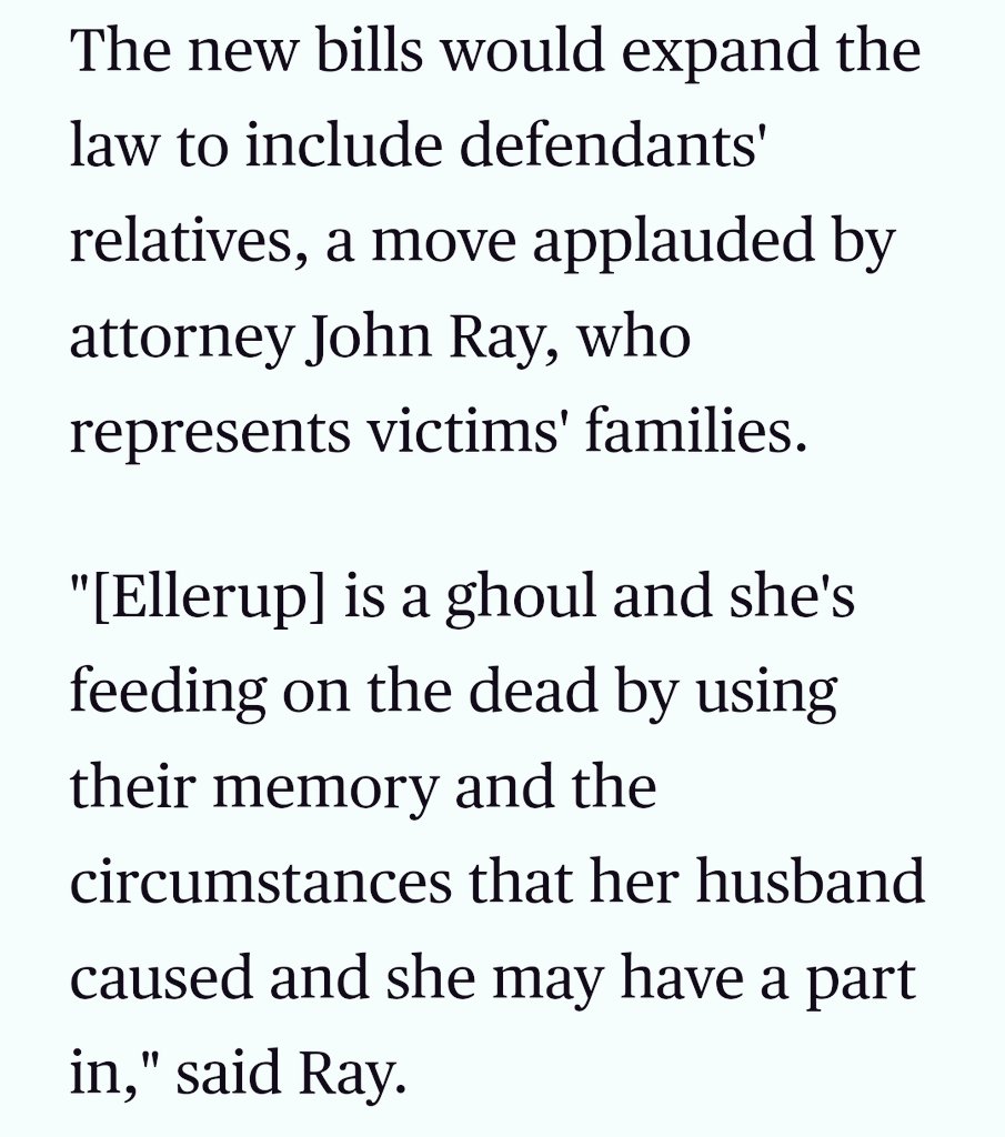 Wow. This is very interesting. A new bill to expand the controversial 'Son of Sam' Laws that prohibit criminals from profiting off their crimes is in the works. This would expand the law to include the criminal's family members. Recall, SCOTUS has weighed in on these laws and