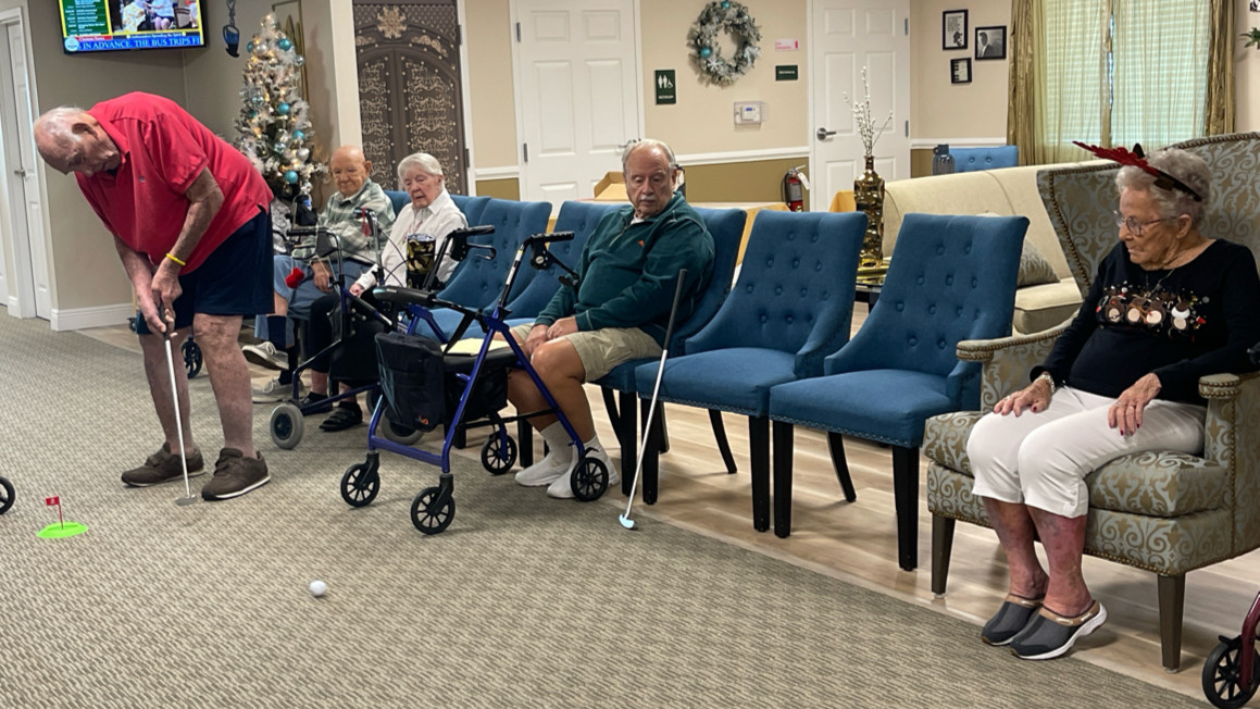 Too cold outside? Move Hole-in-One golf indoors and putt away! ⛳🥶⛳

#puttputtgolf #seniorliving #melbournefl #assistedlivingfl #spacecoast #independentliving

suntreeseniorliving.com

📽️🎬WATCH LIVE📽️🎬 ⭐24/7⭐
ChateauMadeleine.Live
Assisted Living License #: AL13351