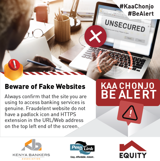 As you shop online for your holiday trip essentials or back to school necessities, remember to double check the e-commerce website URL. Look out for the padlock sign & ensure the URL starts with https// to confirm it’s genuine & secure

#KaaChonjo #KataaUtapeli #UsikubaliKuchezwa