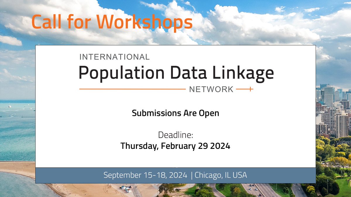 IPDLN invites proposals for Pre- and Post-conference Workshops that facilitate discussion of topics in linked population data science and policy impact. Submit proposals by Feb 29, 2024. ow.ly/8SSQ50QkqI6 #IPDLN2024