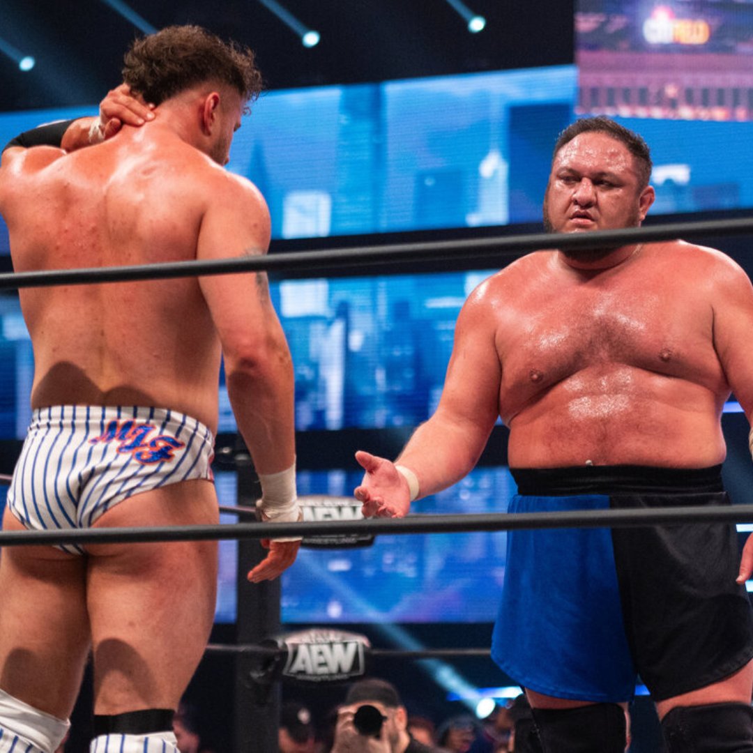 In Queens @SamoaJoe and @The_MJF would earn the other's respect, but at #AEWWorldsEnd they face off again for the AEW World Title What lies ahead? We find out as they address each other and the Devil TONIGHT on #AEWDynamite Holiday Bash at 8/7c on @TBSNetwork