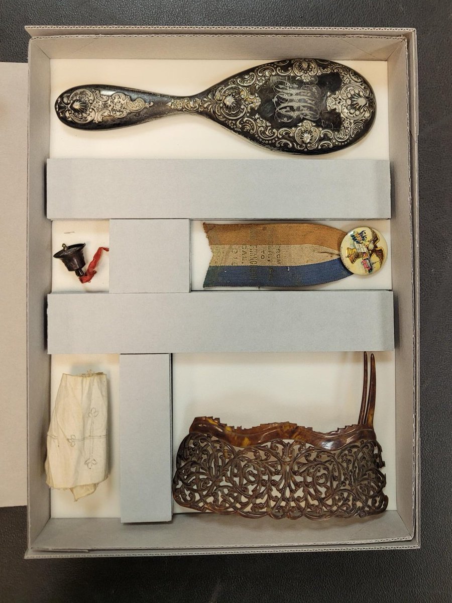 LCPCurator's tweet image. I had to share these wonderful boxes that our Head of Conservation Sharon Hildebrand made to house objects from the Wood Webb Collection. It&apos;s incredibly satisfying to see a place for everything, and everything in its place.