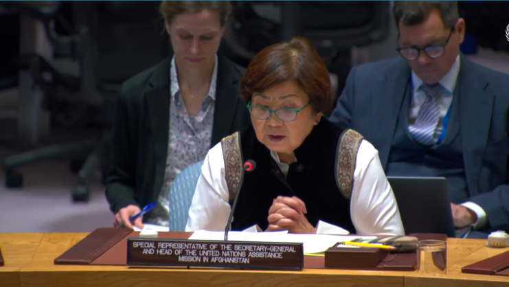 UN envoy Roza Otunbayeva today briefed the UN Security Council on the situation in #Afghanistan. Read the full remarks here: unama.unmissions.org/srsg-briefings…