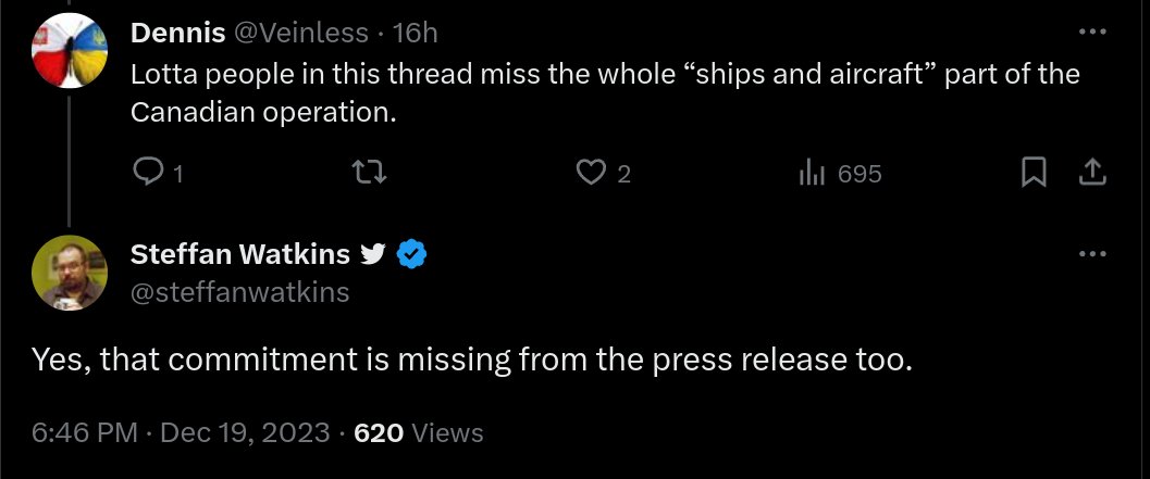steffanwatkins's tweet image. 🇨🇦 The government press release does not mention any aircraft or ships are being deployed, or even being considered for deployment. It states that *periodically* Canada sends ships to the region on #OpARTEMIS, which will again eventually happen regardless of the current crisis.