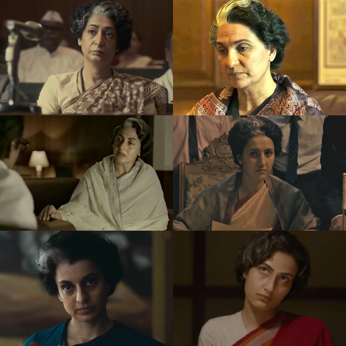 thatfilmymonk's tweet image. 6 varients of Indira Gandhi in last 4 years.