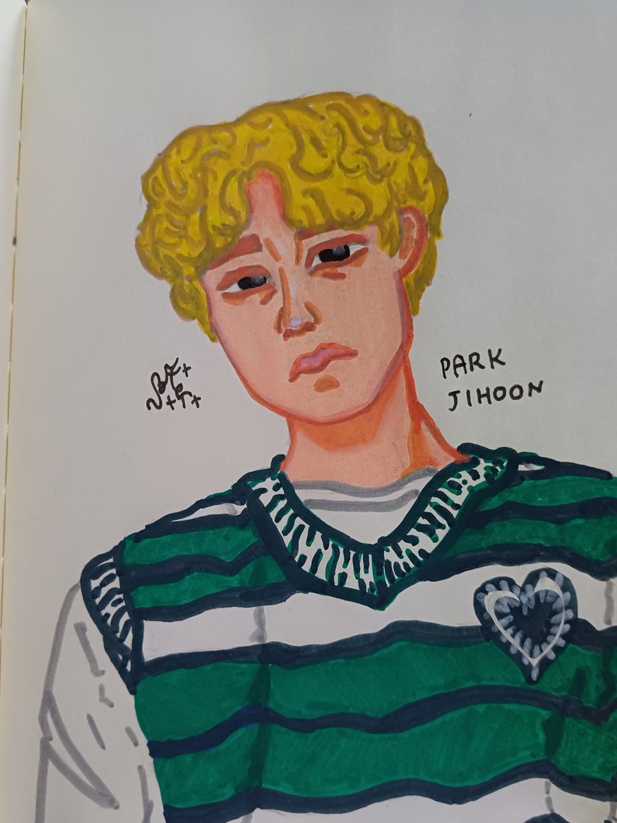 Saw him at Weak Hero 1 and got captivated by his eyes, saw a pic of him in blonde and now I'm in love help me

#Parkjihoon #scoutdraws #arttwt #artph #acrylicmarkers