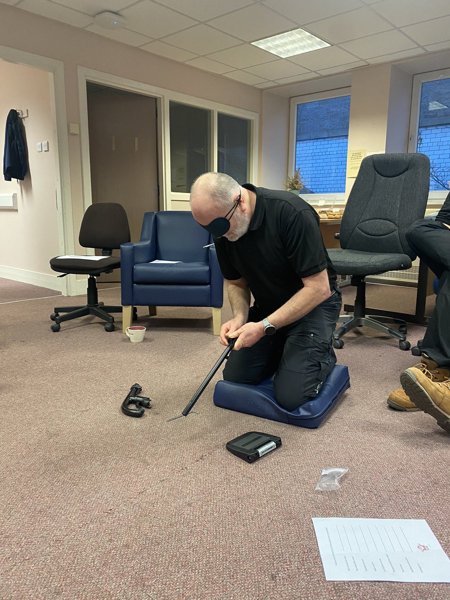 Wheelchair staff working on their niche skills at today’s Christmas party. From assembling a footplate blindfolded, to working out the German names for wheelchair parts. #everydaysaschoolday #wheelchairservices @SOARS_WGH @NHSGrampian