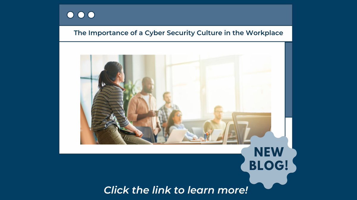 New #blog post! 🖥️ As part of our Hazard of the Month, SHEQ Trainee Tom’s new blog covers the importance of a #cybersecurity culture in the workplace. Read it here: 👇 buff.ly/3GLyAbS