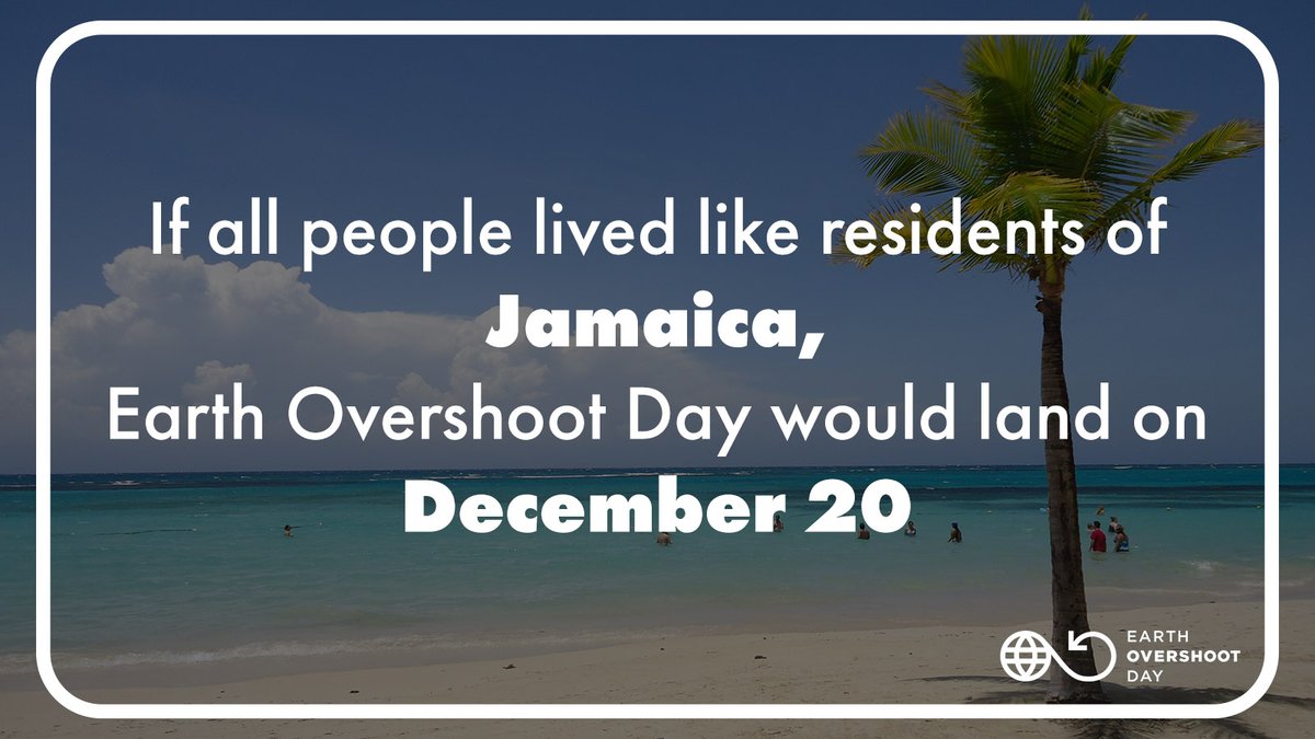 🇯🇲 If all people lived like residents of #Jamaica, #EarthOvershootDay would land on December 20. Learn more about trends for Jamaica. ⤵️ data.footprintnetwork.org/#/countryTrend… #MoveTheDate #OvershootDay