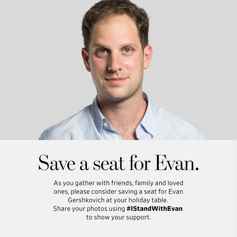 Evan has been imprisoned for 38 weeks. It’s unfathomable. Let’s get him home. #IStandWithEvan