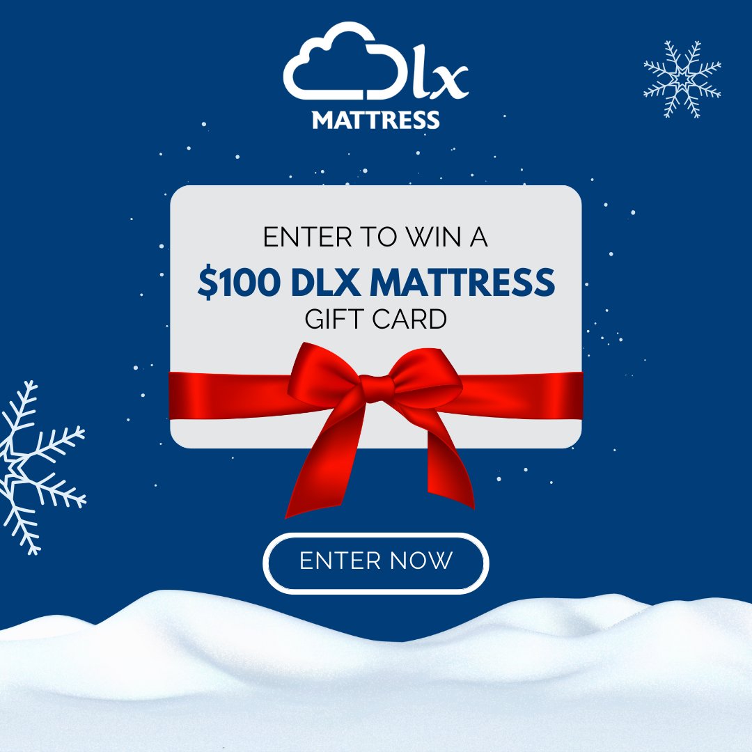 dlxmattress.com/pages/mattress…
In the market for a new mattress?😴Here's your chance to upgrade your sleep! Enter now to win a $100 gift card from DLX Mattress and experience the comfort you deserve. Time is ticking contest closes on 01/02/24 (Tuesday)!  #Giveaways #contest #Sweepstakes