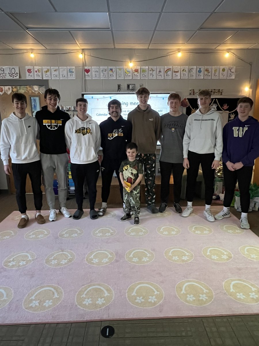 Boys wrote Greatness Cards for Decker Clauson! Decker saw Miss Zaun watching during the after school program, when he got home he had his parents find the game and watched it until he went to bed! Love our PK-12 building and the great role models all of our littles see everyday!