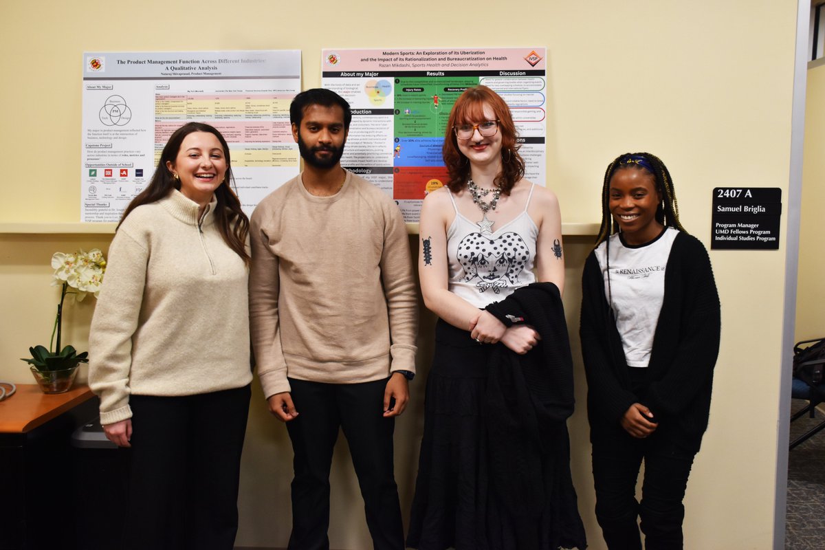Congratulations Razan Mikdashi, Nataraj Shivaprasad, Myia Elum, and  Autumn Brown for completing and presenting amazing interdisciplinary IVSP Capstone Projects! 😊 We celebrated their accomplishments last Friday with friends and family in the #IVSPumd office.