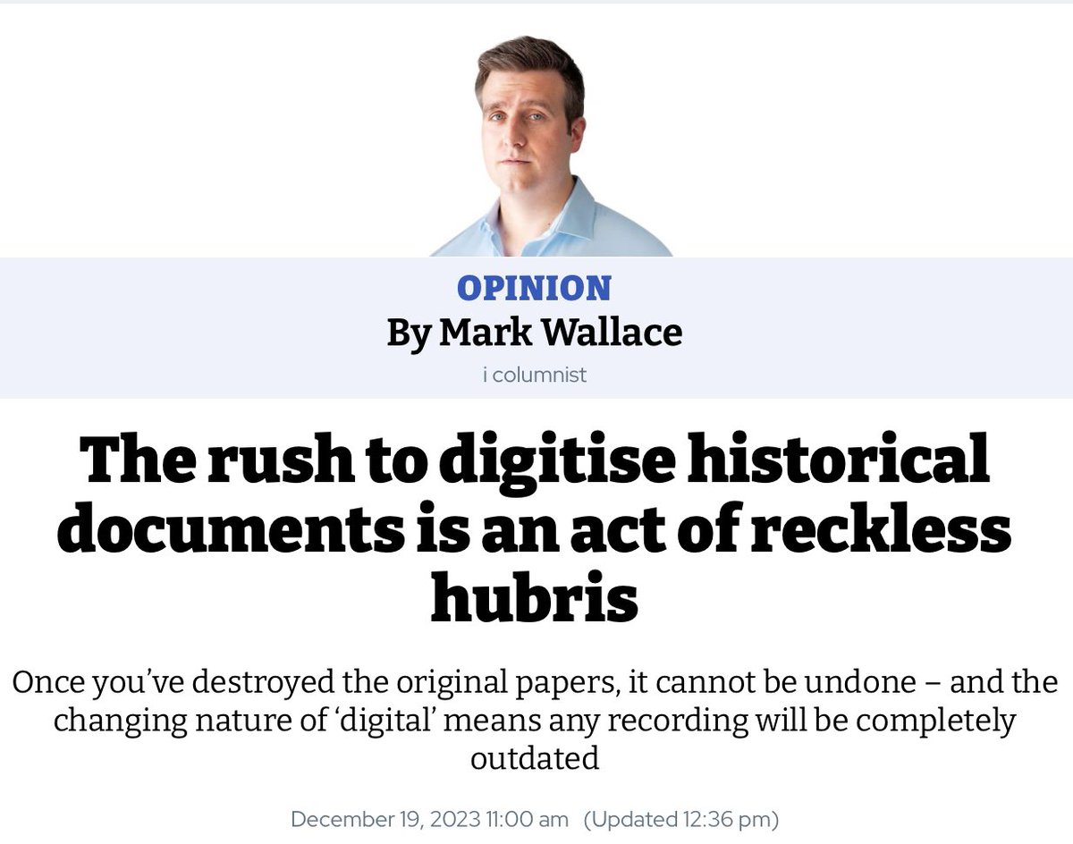 Please digitise wills from 1858 but do not destroy the original documents bit.ly/48lgUj2 the case against the MoJ folly is very well made here