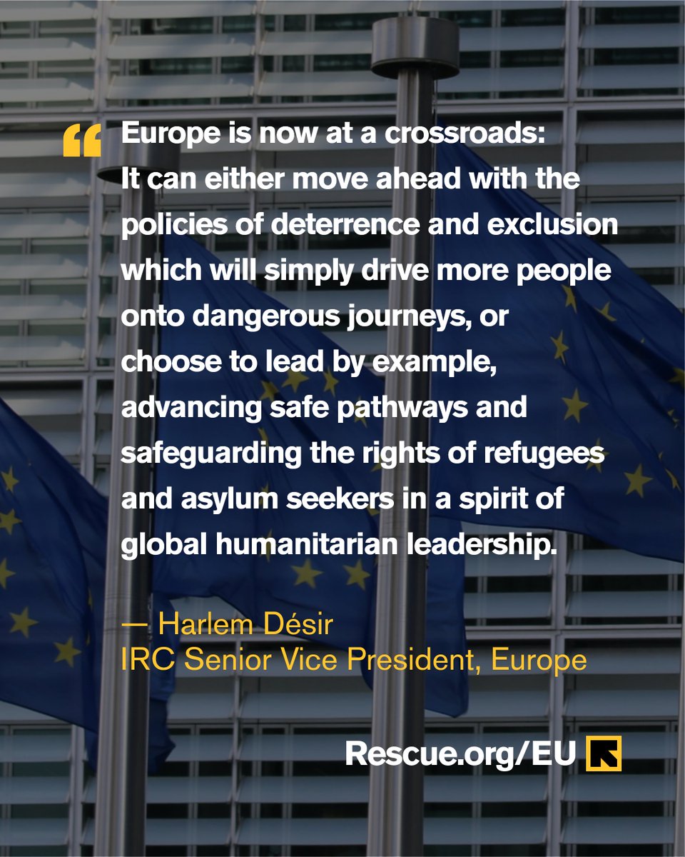 While reform of Europe’s asylum and migration system has been long overdue, today’s political agreement on the #EUPact fails to offer sustainable solutions for people seeking safety at the EU’s borders.

More from the IRC's @harlemdesir ⬇️ 
rescue.org/eu/press-relea… #EUMigration