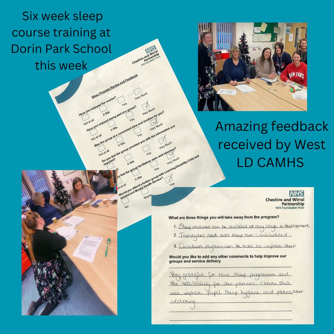 Amazing feedback for West LD CAMHS following their Sleep Course Training at Dorin Park School.
#TeamWestLDCAMHS