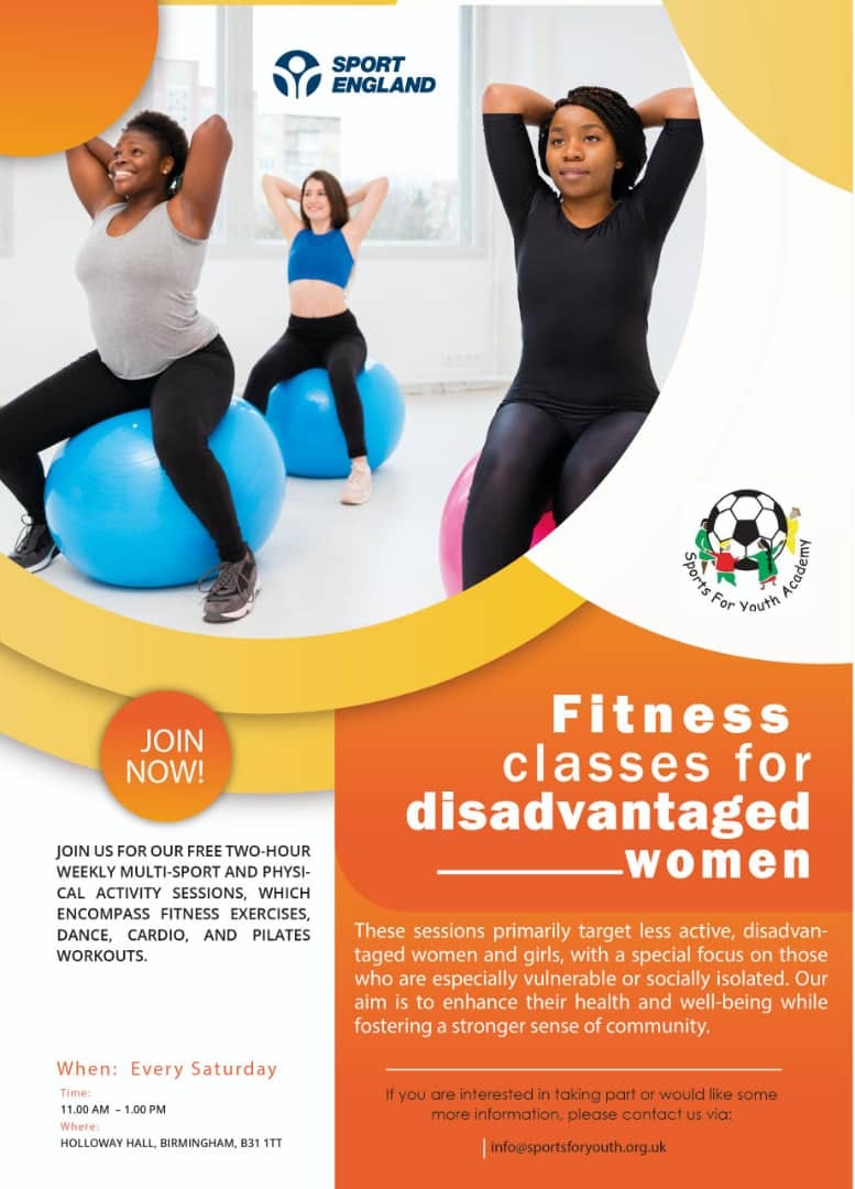 FREE Fitness classes for young women and girls from disadvantaged groups in Birmingham.