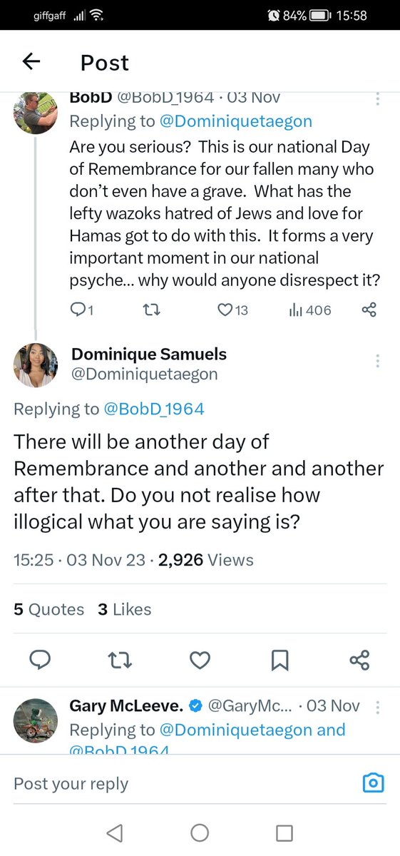 @Dominiquetaegon This was the beginning of the downfall. What you said about remembrance day was quite staggering.