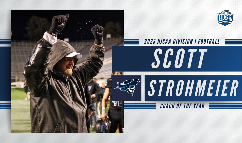 NJCAA Football (@njcaafootball) on Twitter photo 2023 National Champion 🏆
2023 𝘾𝒐𝙖𝒄𝙝 𝙤𝒇 𝒕𝙝𝒆 𝒀𝙚𝒂𝙧 🏈
After winning his second consecutive national title, Iowa Western's Scott Strohmeier has been named the 2023 #NJCAAFootball DI Coach of the Year! 🏈
Full Release | njcaa.org/sports/fball/2… 2023 National Champion 🏆
2023 𝘾𝒐𝙖𝒄𝙝 𝙤𝒇 𝒕𝙝𝒆 𝒀𝙚𝒂𝙧 🏈
After winning his second consecutive national title, Iowa Western's Scott Strohmeier has been named the 2023 #NJCAAFootball DI Coach of the Year! 🏈
Full Release | njcaa.org/sports/fball/2…