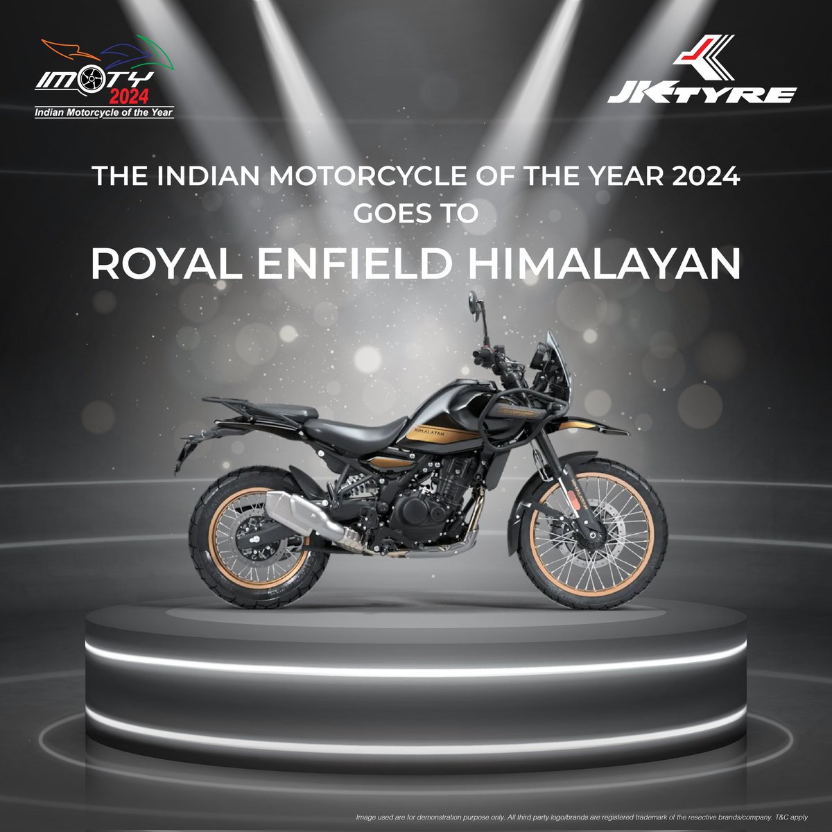 Indian Motorcycle of the Year 2024 goes to ROYAL ENFIELD HIMALAYAN Congratulations @royalenfield @AUTOTODAYMAG @autox @businessline @bikeindia @CARIndia @evoIndia @MyMotoringWorld @odmag #JKTyre #TotalControl #ICOTY #IMOTY