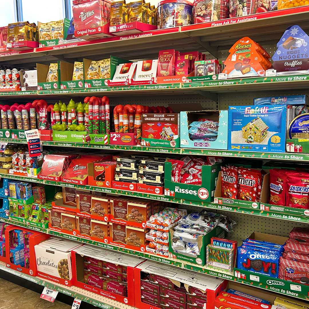 Family Dollar on X: Hey treat-lovers! What better way to spread holiday  cheer than with treats from Family Dollar! Get your candy for Christmas –  from chocolatey goodness to pepperminty canes, we've
