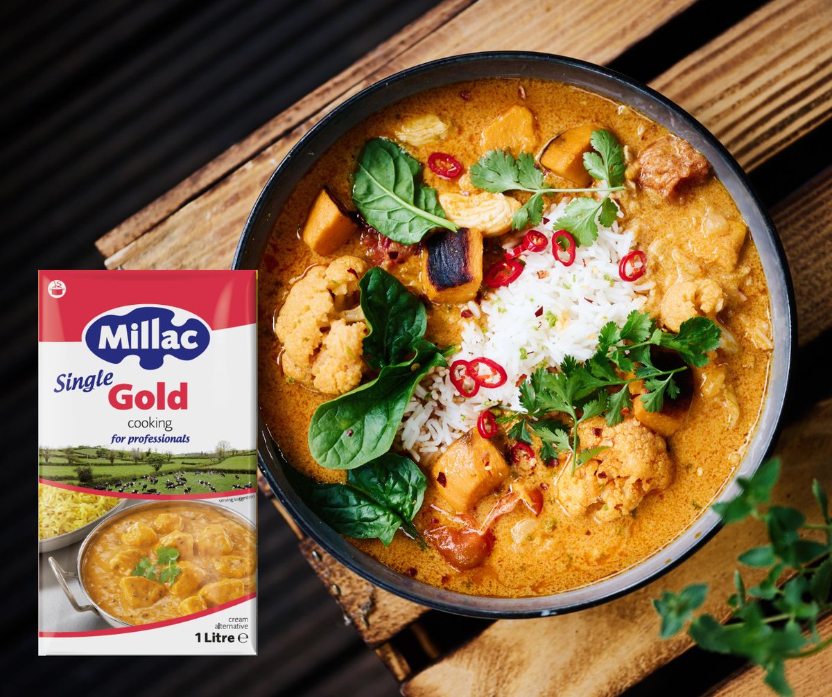 Chilly evenings are the perfect excuse for a heartwarming curry. Millac Gold Single is the perfect ingredient for curries. It blends perfectly, thickens quickly, and is always fresh. It's also perfect for takeaways and can be found at leading foodservice wholesalers. Try it now!