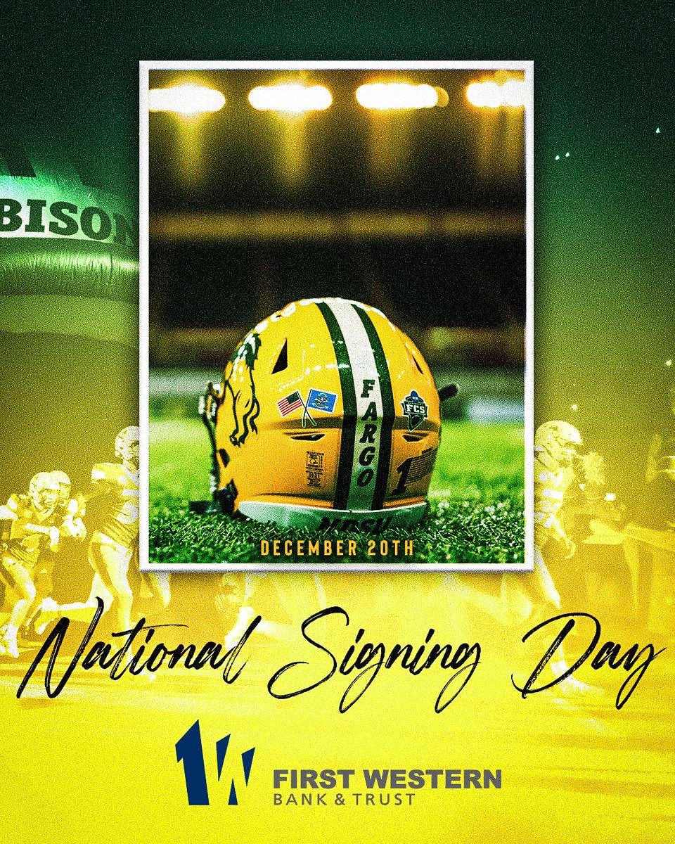North Dakota State has signed 20 high school student-athletes to letters of intent. Visit GoBison.com/signingday for coverage of National Signing Day, presented by First Western Bank & Trust. 🤘 #BI2ONST4MPEDE #NSD24 🦬