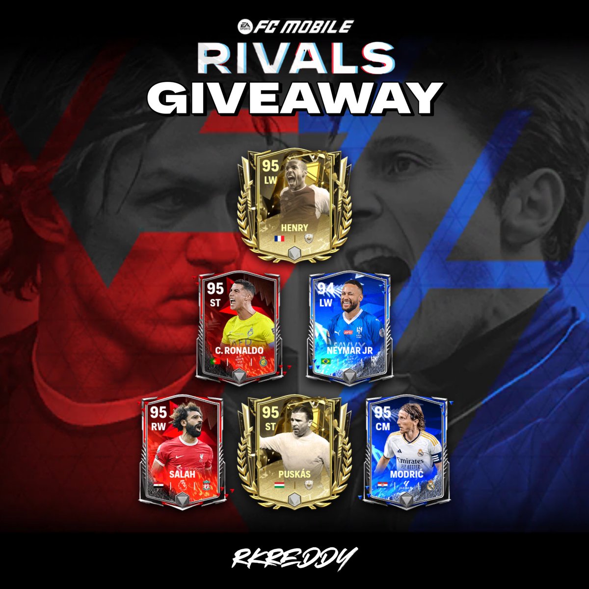 Rivals Giveaway 🚨 sponsored by @EASFCMOBILE Choice between any Rivals player or icon (tradable) To enter: 1. Retweet 2. Follow me and @EASFCMOBILE 3. Comment your favourite Rivals card. Winner chosen 7PM UTC 21/12