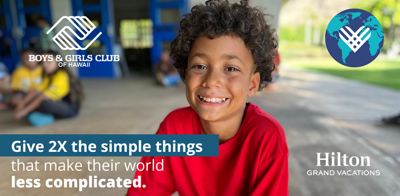 At HGV, we believe in empowering the next generation of leaders. We've teamed up with the Boys & Girls Club of Hawaii this season. For every dollar you give, HGV will match it. Join me in supporting #HGVServes and the Boys & Girls Club. my.hgv.com/472RMwz #HGVTeamMember