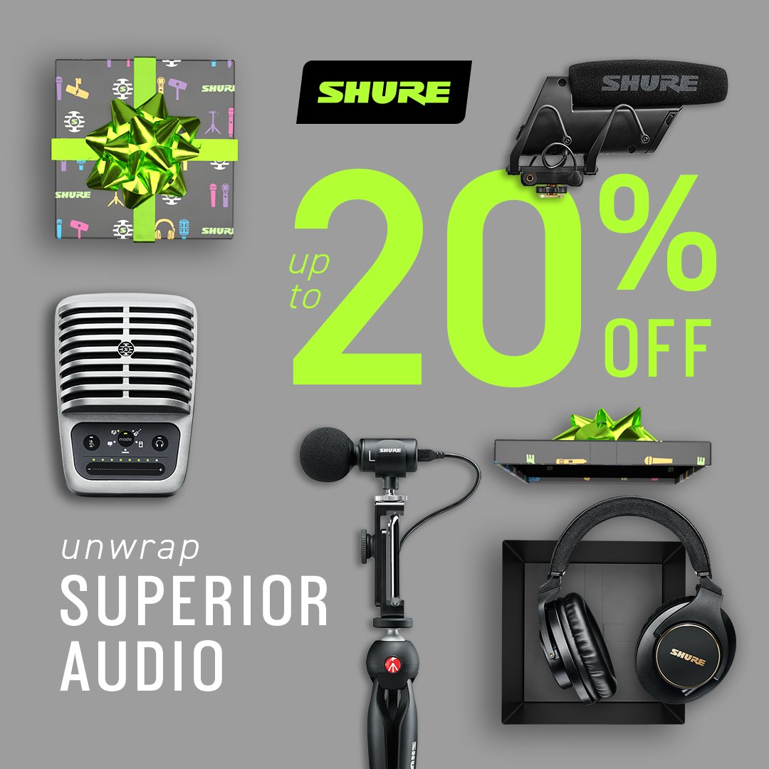 🎙️ Podcasters, Videographers, YouTubers, and Streamers—boost your content with up to 20% off Shure gear perfect for your setup! 🎥 #shure #drums #audio #live #guitar #rock #livemusic #singer #shuremicrophones #drummer #metal #studio #musician #dj #microphone #recording #sound