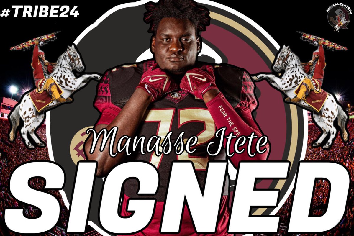 UPDATE: Class of 2024 four-star offensive tackle Manasse Itete has signed with Florida State. 🔥 #GoNoles #Tribe24