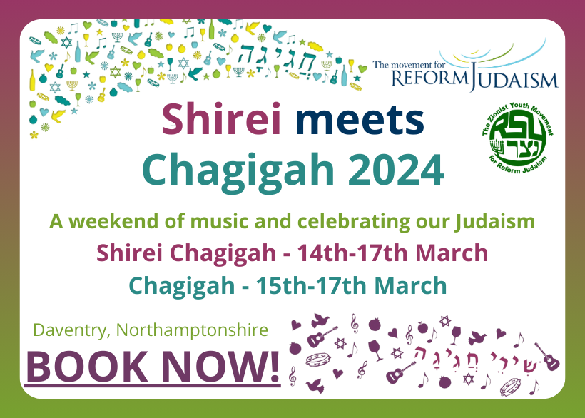 We are delighted to announce that tickets for Shirei meets Chagigah 2024 - an all singing, all learning weekend away - are now on sale. Full details: reformjudaism.org.uk/events/shirei-… Booking: ti.to/MRJ/chagigah20…