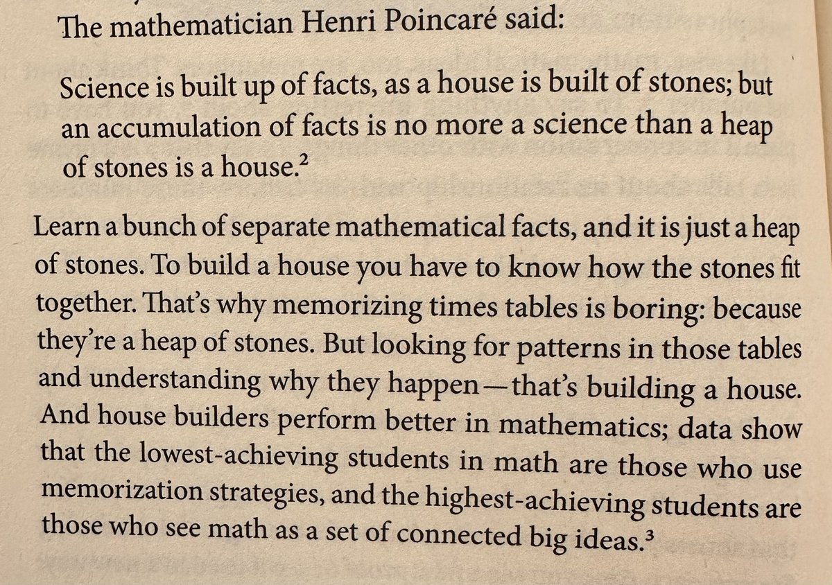 A beautiful explanation about memorizing math facts, vs developing a deep understanding. @TheMathGuru we thought of you!