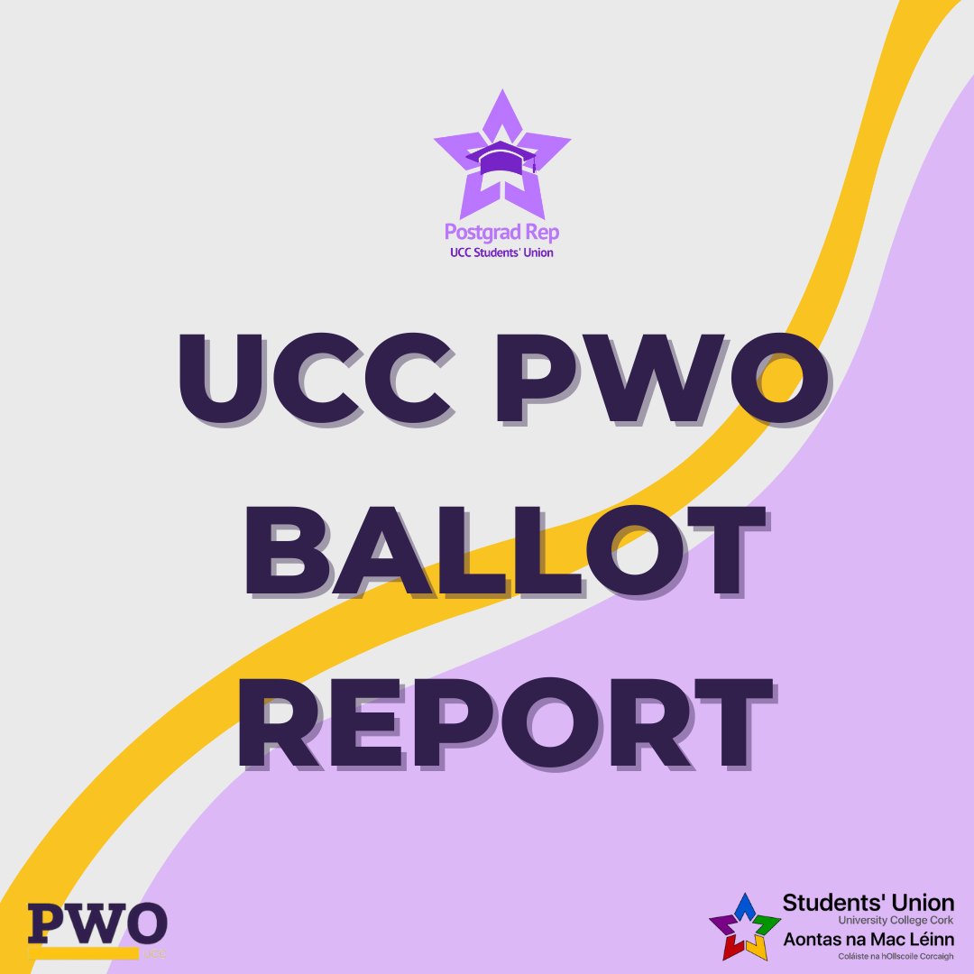 From the 27th of November to the 1st of December, UCC Students' Union conducted a ballot in conjunction with the UCC branch of the Postgraduate Workers Organisation. (1/7) #researchiswork #pgrsdeservebetter
