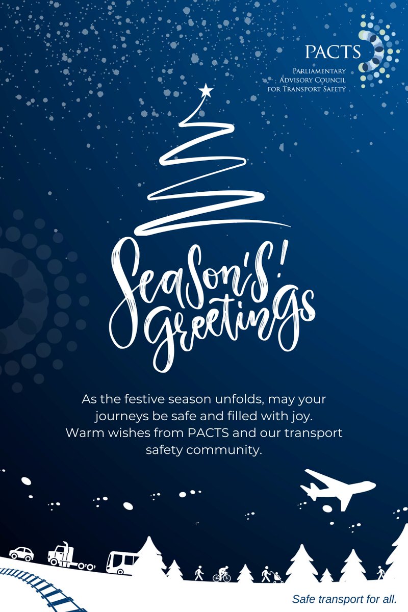 As the festive season unfolds, 🎄 may your journeys be safe and filled with joy. Warm wishes from PACTS and our transport safety community. 🚗✨
#FestiveSeason #SafeJourneys #PACTSCommunity #TransportSafety #HolidayCheer #SeasonsGreetings #RoadSafety #FestiveWishes