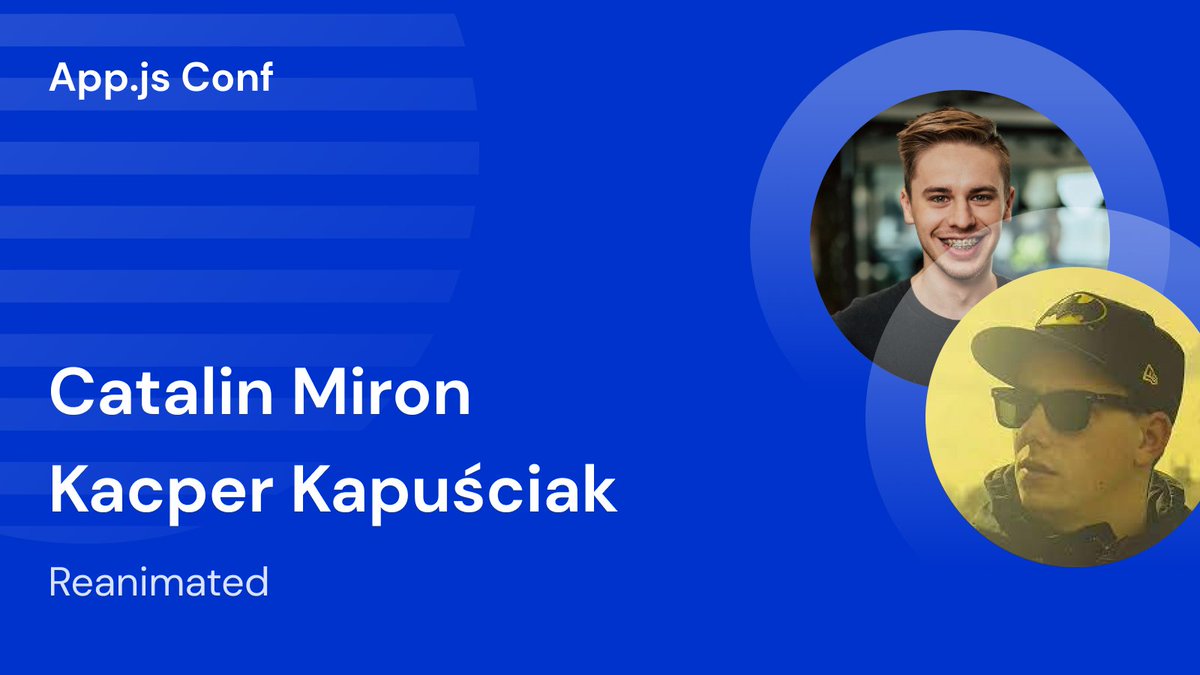 📢 Only 1 ticket left from the Early Birds batch for the Reanimated Masterclass 🎠 with @kacperkapusciak & @mironcatalin! Get it for 30% less here: appjs.co/#Workshops