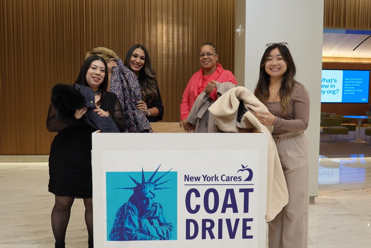 The season of giving is in full swing across Citi – at our NYC headquarters, colleagues have come together over the past two months to donate nearly 400 winter coats for New Yorkers in need in support of @newyorkcares and @WeLoveNYC's efforts. Thank you to all who participated!