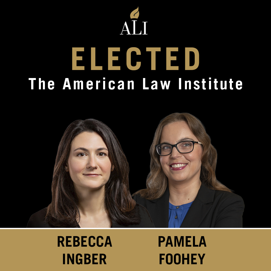 Congratulations to Professors Rebecca Ingber and Pamela Foohey on being elected to The American Law Institute! Rebecca and Pamela will bring their expertise to ALI’s work of clarifying the law through Restatements, Principles, and Model Codes. #CardozoLaw