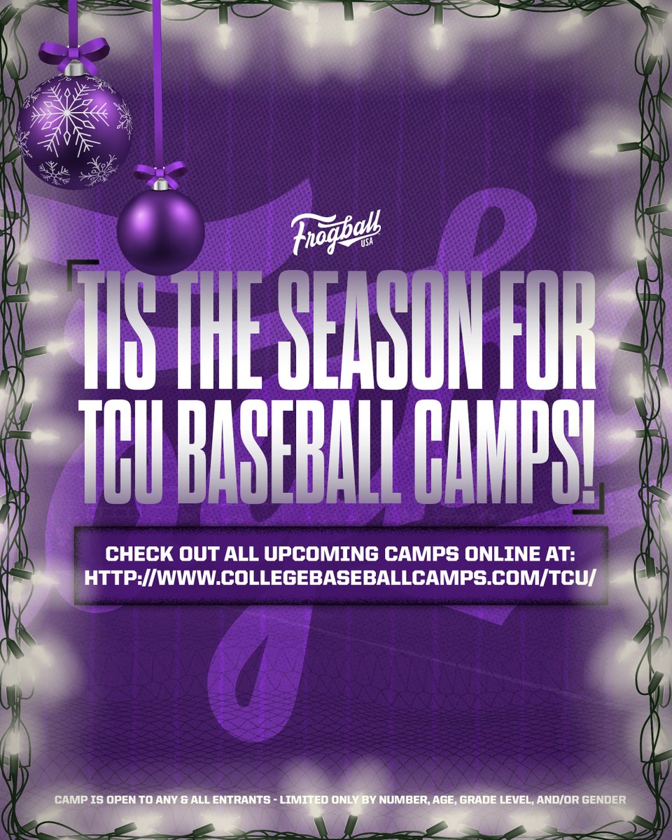 give the 🎁 of a TCU baseball camp! 👉 gofrogs.co/3RsukTP #FrogballUSA | #GoFrogs