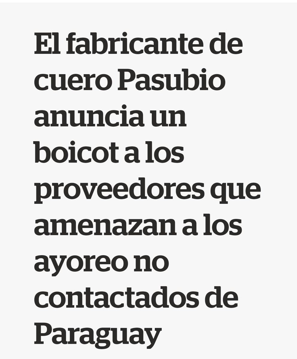 ¿Recuerdan este caso? Bueno, tras la presión de años de orgs como @Survival y publicaciones de @earthsight y @elsurti hoy la empresa italiana Pasubio se comprometió a no comprar cuero de proveedores (como Chortitzer) que invadieron y deforestaron tierras Ayoreo en el Chaco.