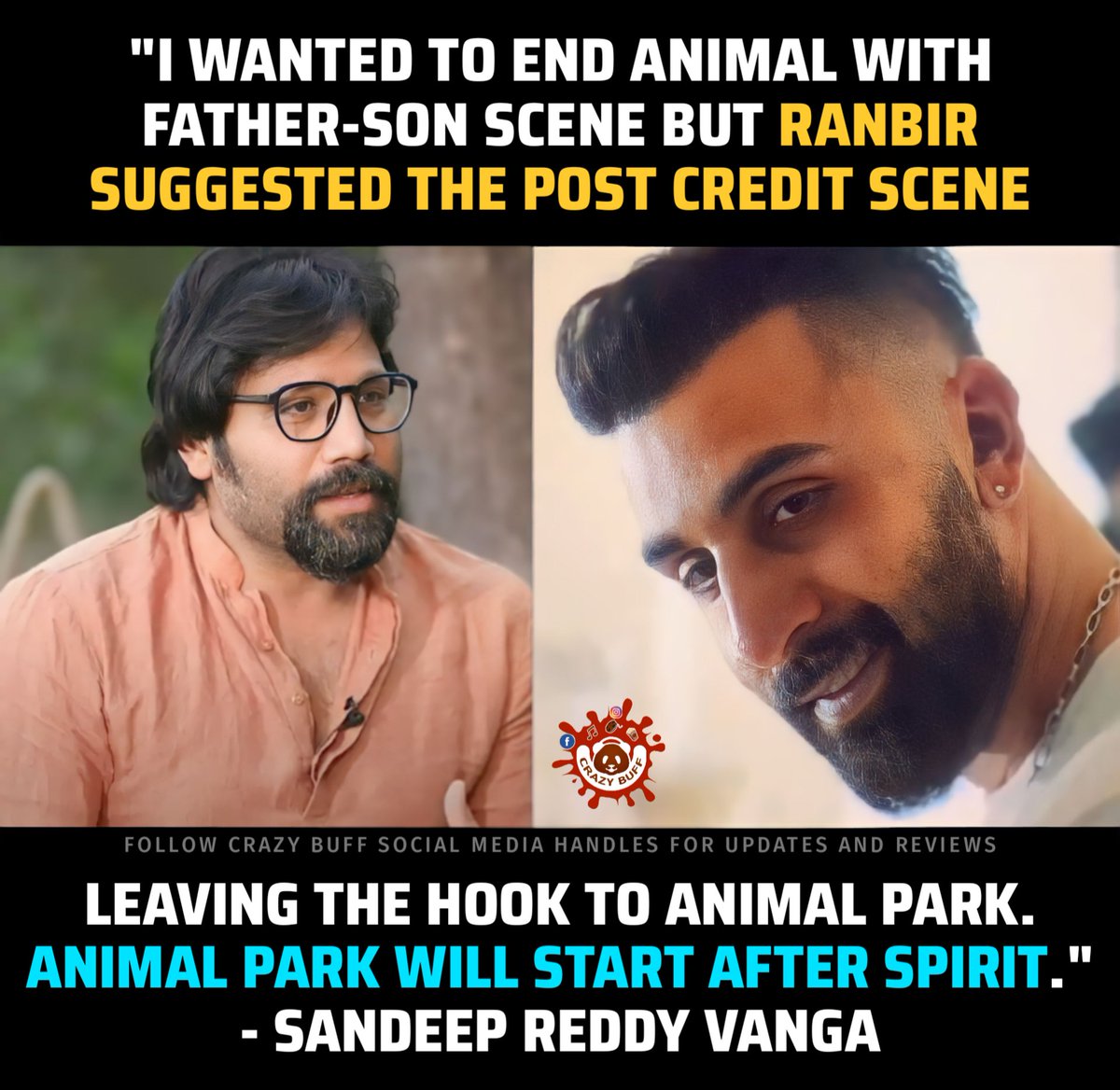 #Ranbir suggested the post credit scene of #ANIMAL. - #SandeepReddyVanga

#AnimalTheFilm #AnimalTheMovie #AnimalBoxOffice #RanbirKapoor #SandeepVanga #AnimalPark