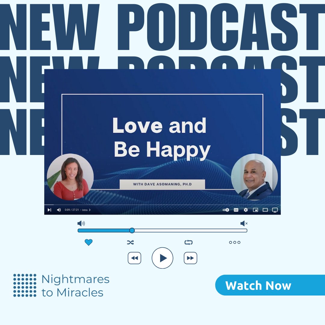 Check out this Video Podcast⁣, “Love and Be Happy.” ❤️ 😊 In this episode, we explore how God is the source of all love and happiness and how we can access His infinite grace through Lesson #103 in A Course in Miracles. youtube.com/watch?v=Ko0PH3… #davidasomaning