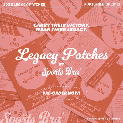 Swinging back to 1943 with our second Legacy Patch! ⚾️ Celebrating the All-American Girls Professional Baseball League – true trailblazers in women's sports. Their legacy lives on every time we cheer at The Sports Bra!🌟 #LegacyPatch #AAGPBL #WomenInSports